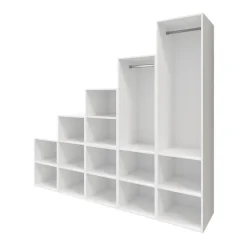 Ensemble d’armoires portes battantes sous pente et/ou comble blanches GoodHome Atomia H. 225 x L. 250 x P. 60 cm