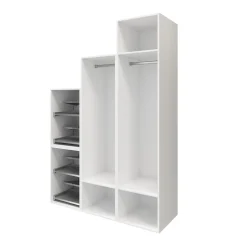 Ensemble d’armoires portes battantes sous pente et/ou comble blanches avec étagère à chaussures GoodHome Atomia H. 225 x L. 150 x P. 60 cm