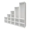 Ensemble d’armoires portes battantes sous pente et/ou comble blanches et effet chêne grisé GoodHome Atomia H. 225 x L. 250 x P. 60 cm