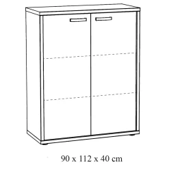 Ensemble de 8 meubles de bureau professionnel coloris chene vieilli et noir collection SOON