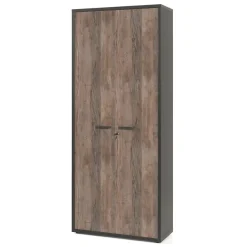 Ensemble de 8 meubles de bureau professionnel coloris chene vieilli et noir collection SOON