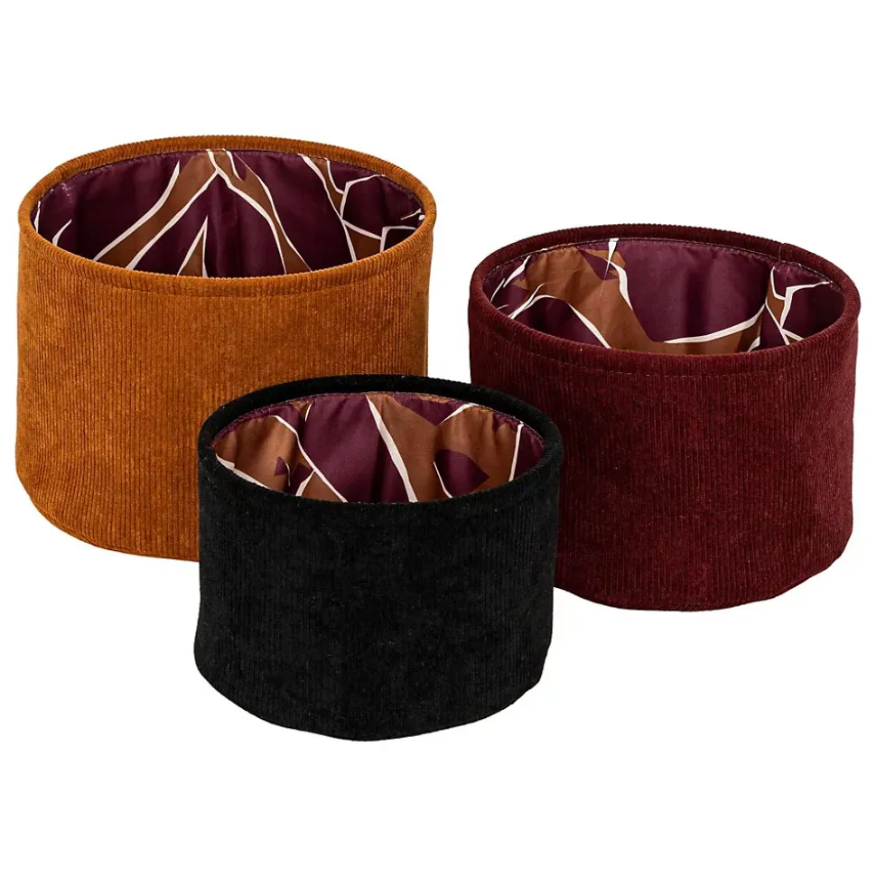 Ensemble de 3 paniers en velours AUTOMNE