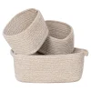 Ensemble de 3 Paniers Teixo en Coton Beige - Organisation Élégante et Pratique