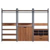 Ensemble de 3 portants à vêtements Larem armoire 2 tiroirs 6 compartiments noir effet noyer en.casa