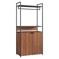Ensemble de 3 portants à vêtements Larem 4 tiroirs armoire noir effet noyer en.casa