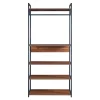 Ensemble de 2 portants à vêtements Larem armoire 7 étagères noir effet noyer en.casa