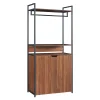 Ensemble de 3 portants à vêtements Larem armoire 4 tiroirs 6 compartiments noir effet noyer en.casa