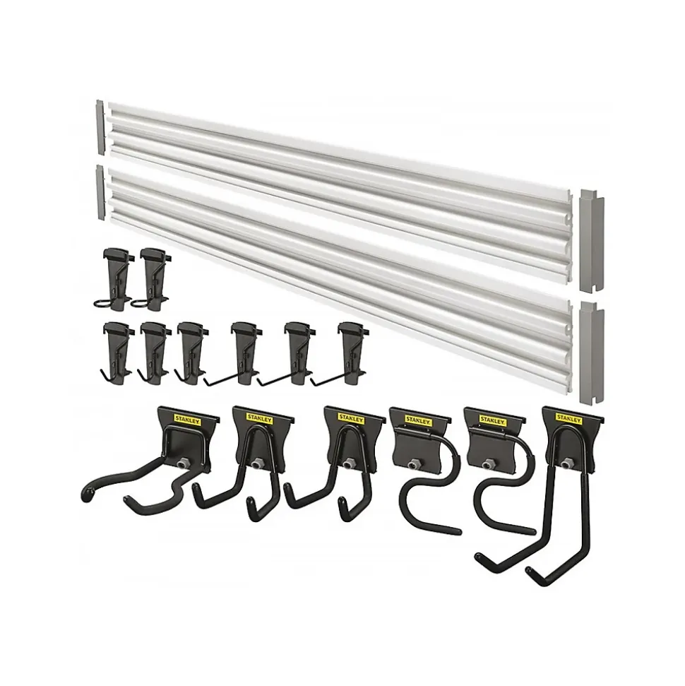 Ensemble de 2 rails 120 cm de rangement 18 accessoires STST22000 STANLEY