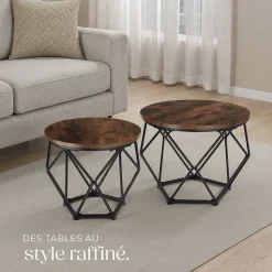 Ensemble de 2 Tables basses Style industriel