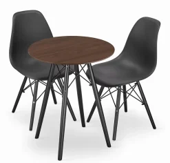 Ensemble de 2 tables rondes Valora KOVA 60 en frêne, design moderne