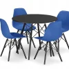 Ensemble de 4 tables rondes noires au design moderne Valora KOVA 80