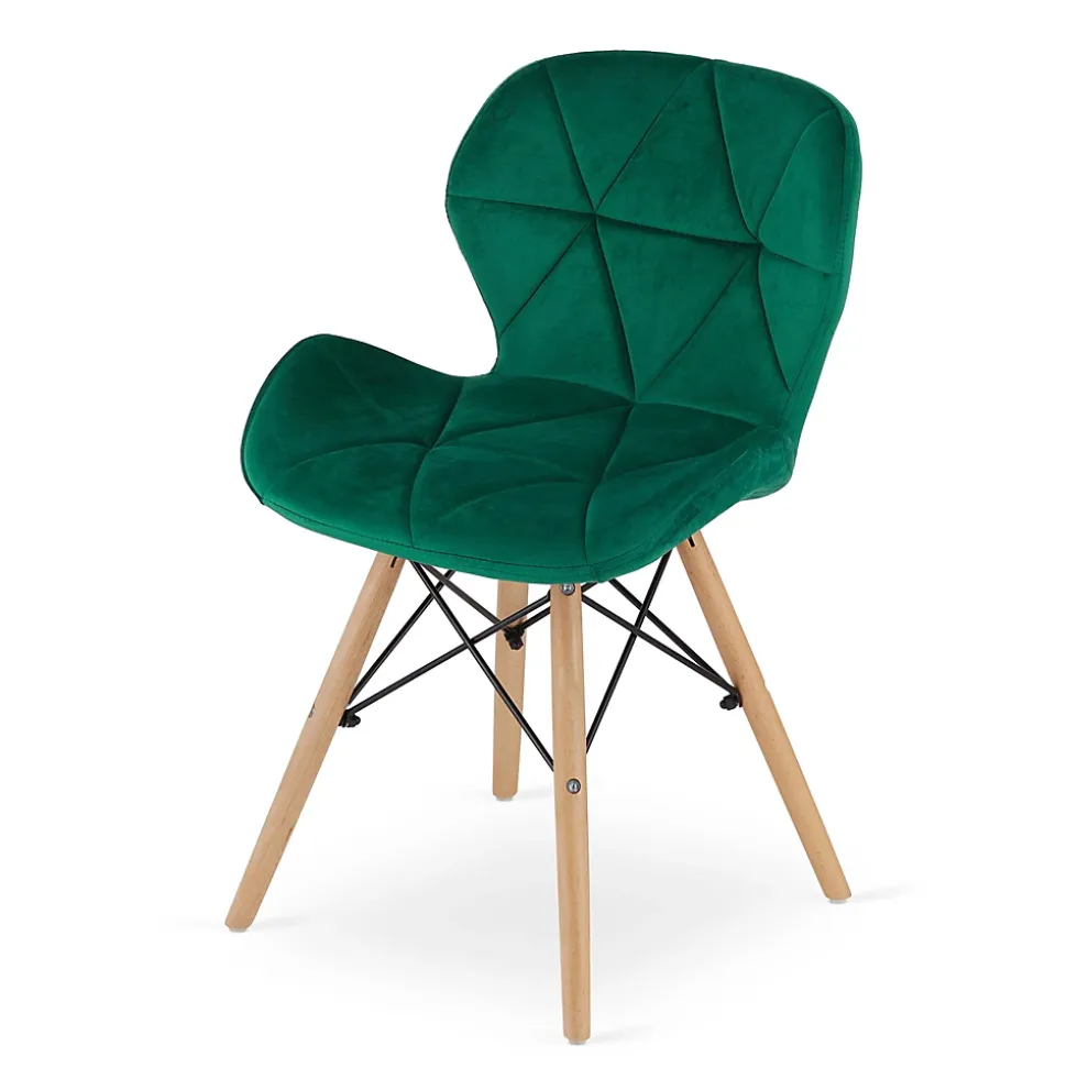 Ensemble de 4 tables rondes Valora KOVA 80 en MDF blanc avec pieds en hêtre.