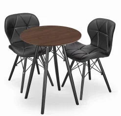 Ensemble de 2 tables Valora KOVA 60 en frêne, rondes et modernes, pour salle à manger.