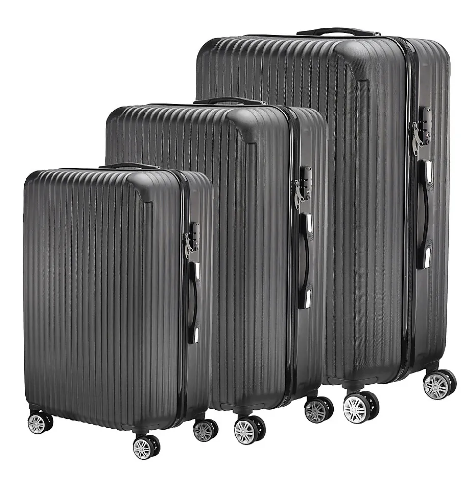 Ensemble De 3 Valises à 4 Roues Avec Serrure à Combinaison, Valise Rigide En Abs, Valise Trolley