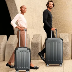 Ensemble De 3 Valises à 4 Roues, Serrure à Combinaison, Poignée Télescopique, Gris Foncé