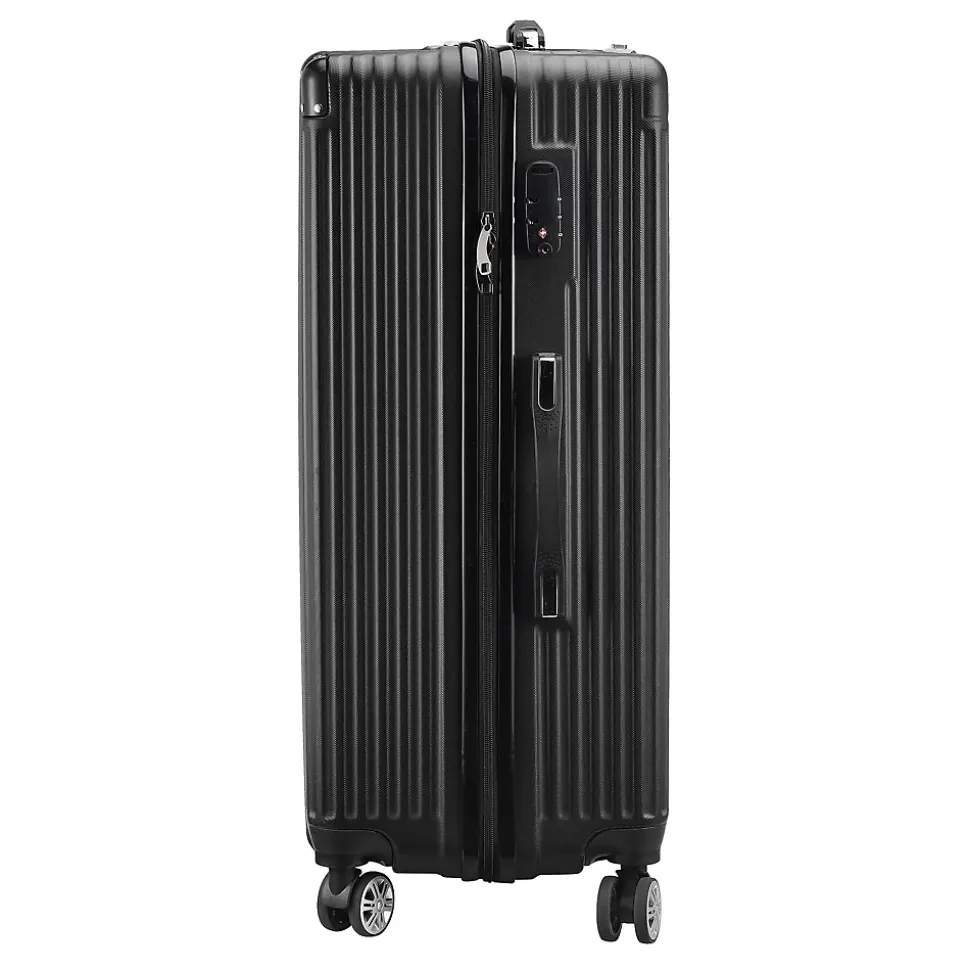 Ensemble De 3 Valises De Voyage Légères Et Rigides, Avec Poignée Télescopique Et Cadenas, Noir