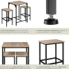 Ensemble de bar En 3 parties Style industriel Table avec 2 tabourets