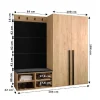Ensemble de garde-robe Miro 5 184x184x42 (Blanc + Manila 02)