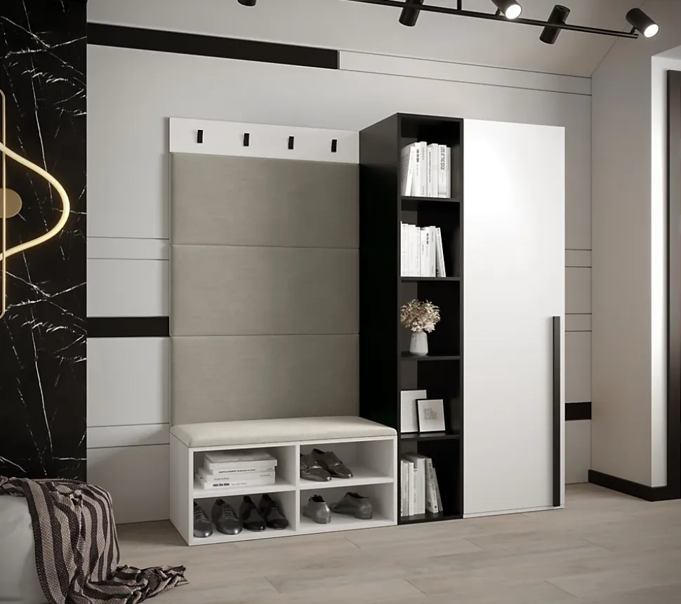 Ensemble de garde-robe Miro 1 184x164x42 (Blanc + Manila 02)