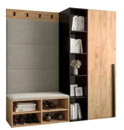 Ensemble de garde-robe Miro 1 184x164x42 (Chêne artisanal + Manila 02)