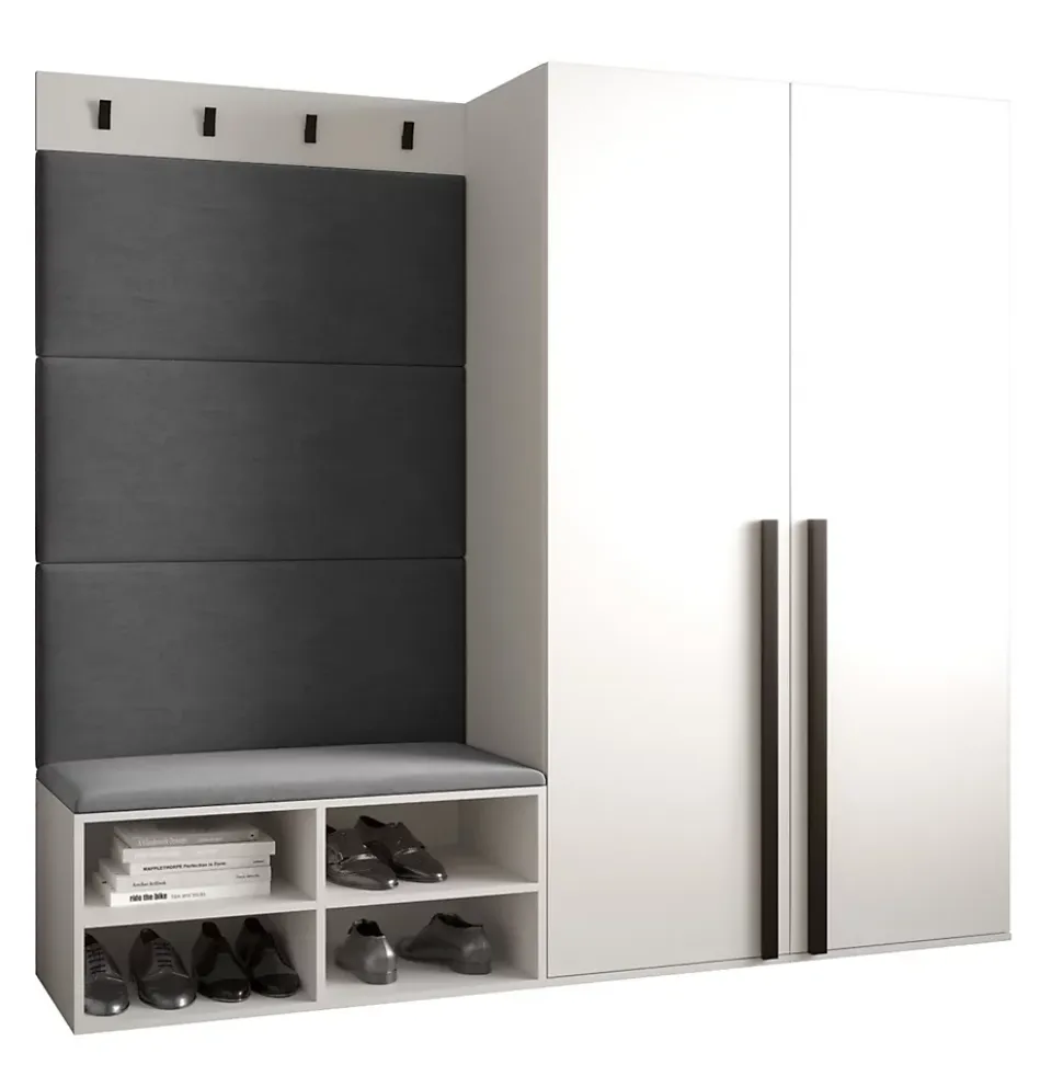 Ensemble de garde-robe Miro 5 184x184x42 (Blanc + Manila 16)