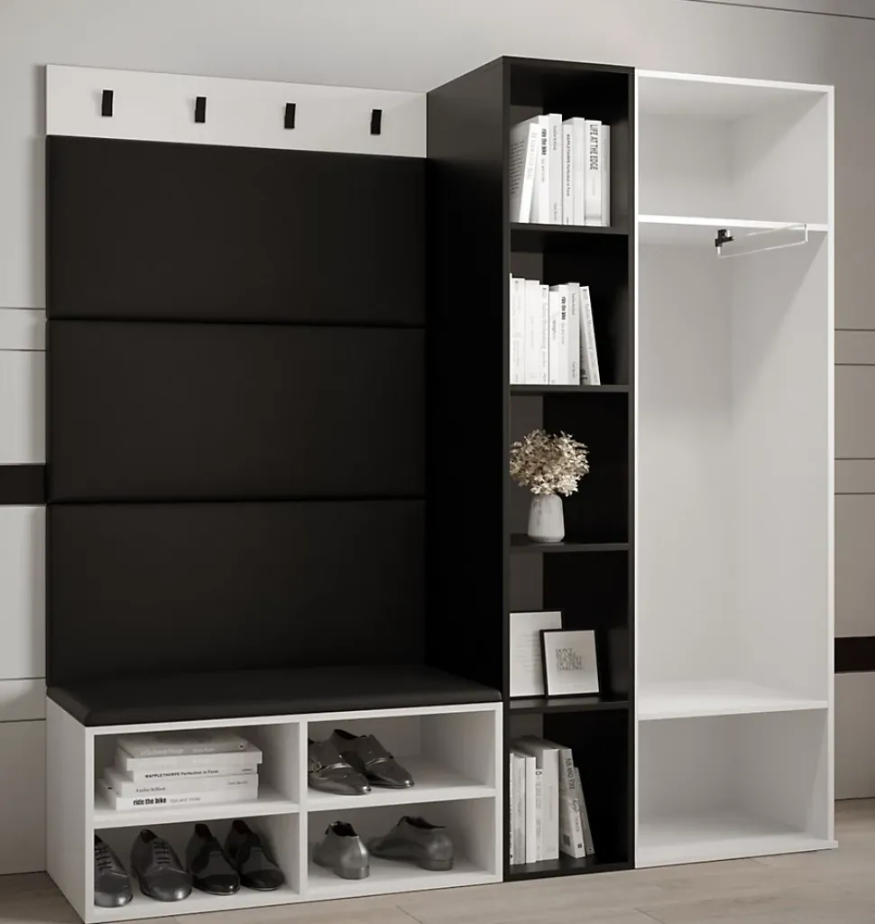 Ensemble de garde-robe Miro 1 184x164x42 (Blanc + Manila 18)