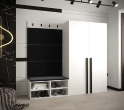 Ensemble de garde-robe Miro 5 184x184x42 (Blanc + Manila 18)