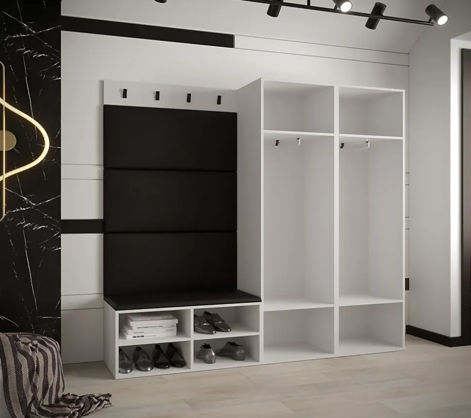 Ensemble de garde-robe Miro 5 184x184x42 (Blanc + Manila 18)