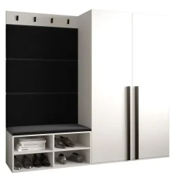 Ensemble de garde-robe Miro 5 184x184x42 (Blanc + Manila 18)