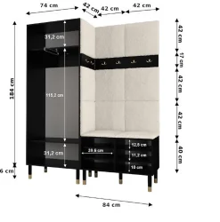 Ensemble de garde-robe Palermo 2 200x158x46 (Cachemire + Poso 100)