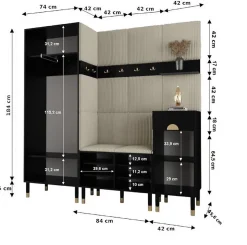 Ensemble de garde-robe Palermo 13 200x200x46 (Cachemire + Poso 100)