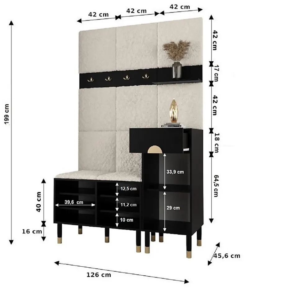 Ensemble de garde-robe Palermo 5 200x126x46 (Cachemire + Poso 100)
