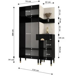 Ensemble de garde-robe Palermo 16 200x116x46 (Cachemire + Poso 60)