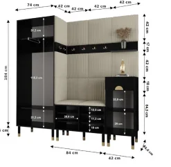 Ensemble de garde-robe Palermo 1 200x200x46 (Cachemire + Poso 60)
