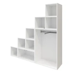 Ensemble de meubles de rangement sous pente et/ou comble blancs et effet chêne GoodHome Atomia H. 187,5 x L. 187,5 x P. 47 cm
