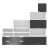 Ensemble de meubles de rangement sous pente et/ou comble blancs et anthracite brillant GoodHome Atomia H. 187,5 x L. 187,5 x P. 35 cm