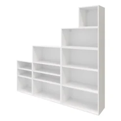 Ensemble de meubles de rangement sous pente et/ou comble blancs et effet chêne GoodHome Atomia H. 187,5 x L. 187,5 x P. 35 cm