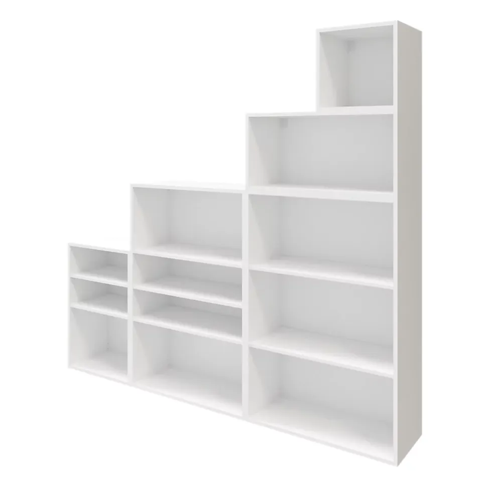 Ensemble de meubles de rangement sous pente et/ou comble blancs et effet chêne GoodHome Atomia H. 187,5 x L. 187,5 x P. 35 cm