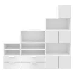 Ensemble de meubles de rangement sous pente et/ou comble blancs brillants GoodHome Atomia H. 187,5 x L. 187,5 x P. 35 cm