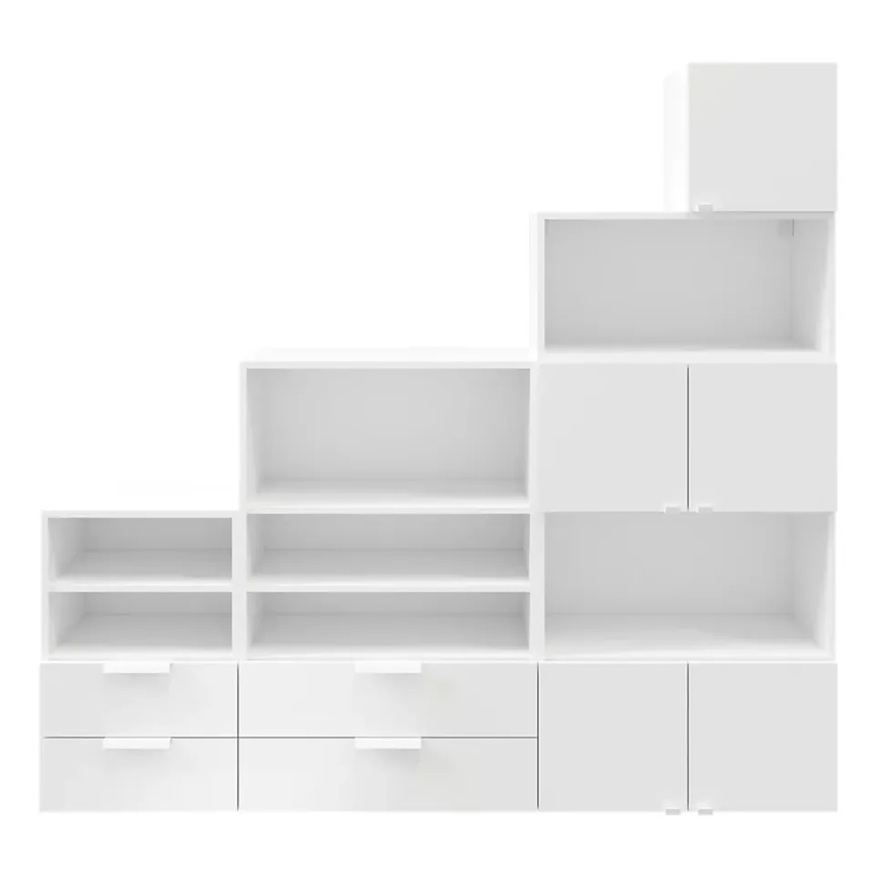 Ensemble de meubles de rangement sous pente et/ou comble blancs brillants GoodHome Atomia H. 187,5 x L. 187,5 x P. 35 cm