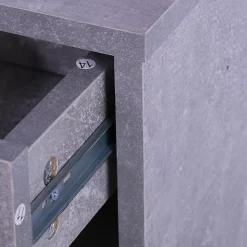 Ensemble de meubles d'entrée design contemporain : meuble chaussures, miroir et panneau porte-manteau effet béton gris