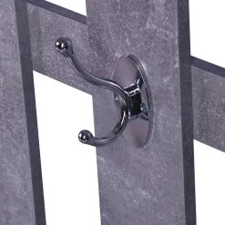 Ensemble de meubles d'entrée design contemporain : meuble chaussures, miroir et panneau porte-manteau effet béton gris