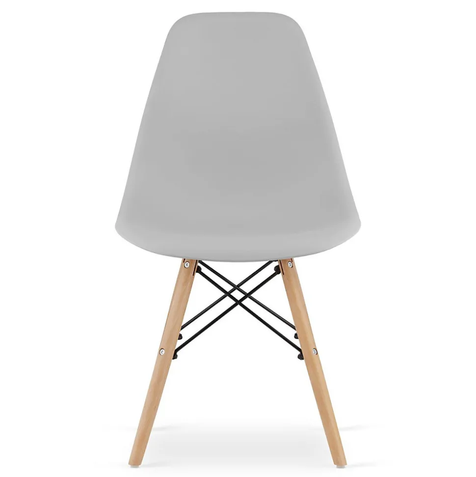 Ensemble de salle à manger Valora Table ROVA 120x60 en chêne + 4 chaises OSAKA grises