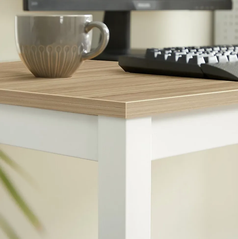 Ensemble de salle à manger Valora Table ROVA 120x60 en chêne + 4 chaises OSAKA grises