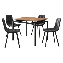 Ensemble de salle à manger Hemnes pour 4 personnes effet chêne / gris foncé en.casa