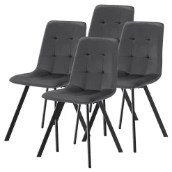 Ensemble de salle à manger Hemnes pour 4 personnes effet chêne / gris foncé en.casa