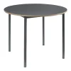 Ensemble de salle à manger Lindesberg pour 4 personnes avec table ronde marron clair en.casa