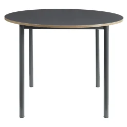 Ensemble de salle à manger Lindesberg pour 4 personnes avec table ronde marron clair en.casa