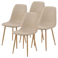 Ensemble de salle à manger Hemnes pour 4 personnes marron clair en.casa