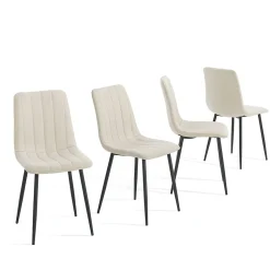 Ensemble de salle à manger Hemnes pour 4 personnes effet chêne / beige en.casa